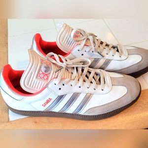 ADIDAS Samba White with Silver Stripes, Men's 7.5